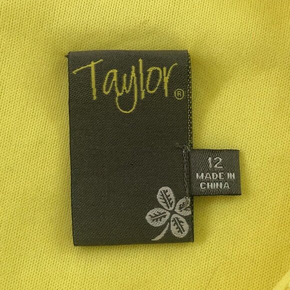 Vintage 60s Shift Dress Size 12 Yellow Floral Lace Overlay Sleeveless Retro - Picture 3 of 12